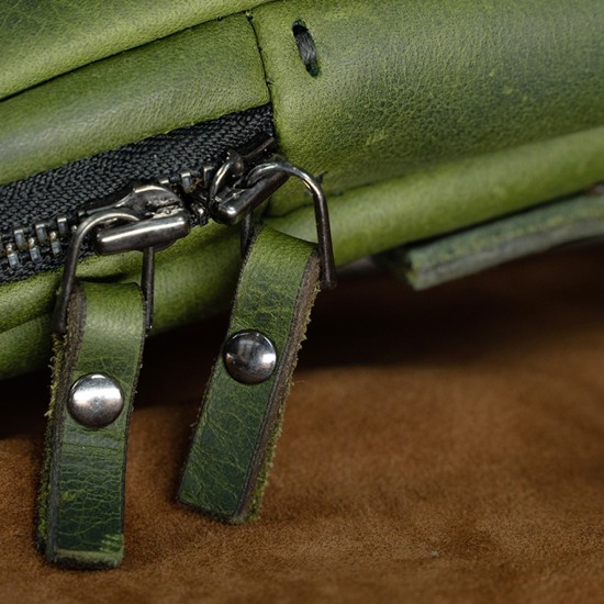 Genuine Leather / Ahena Handbag - Emerald