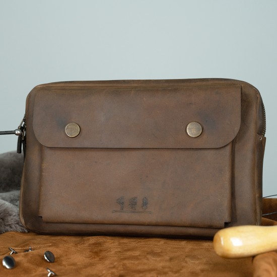 Genuine Leather / Athena Handbag - Italian Brown