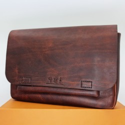 Genuine Leather / Poseidon Recma Handbag - Tobacco
