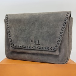Genuine Leather / Athena Cross Sewing Handbag - Stone