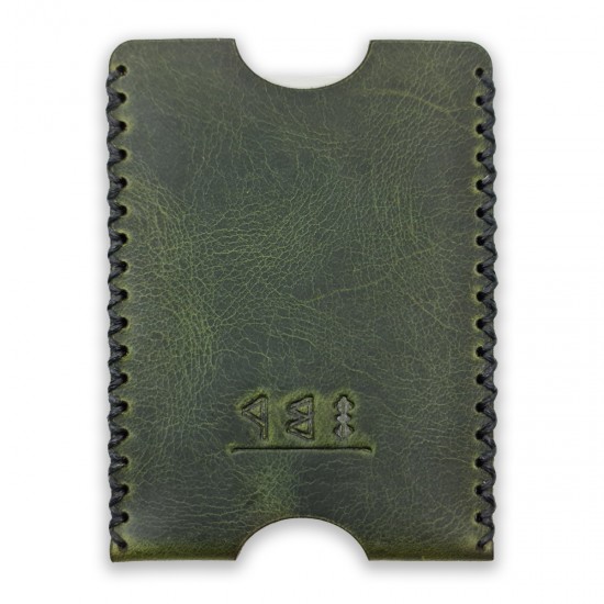 Genuine Leather / Athena Card Holder - Emerald