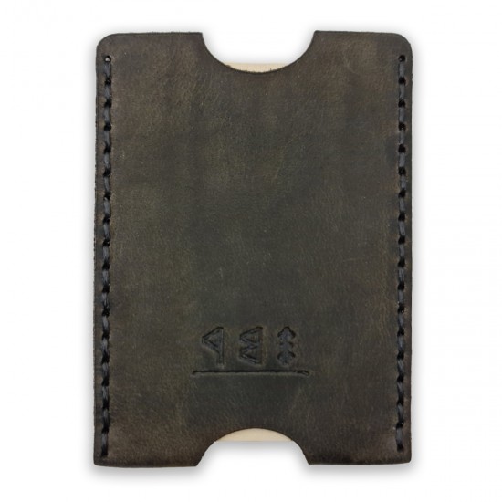 Genuine Leather / Poseidon Card Holder - Antique Green
