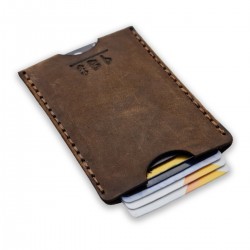 Genuine Leather / Poseidon Card Holder - Italian Brown