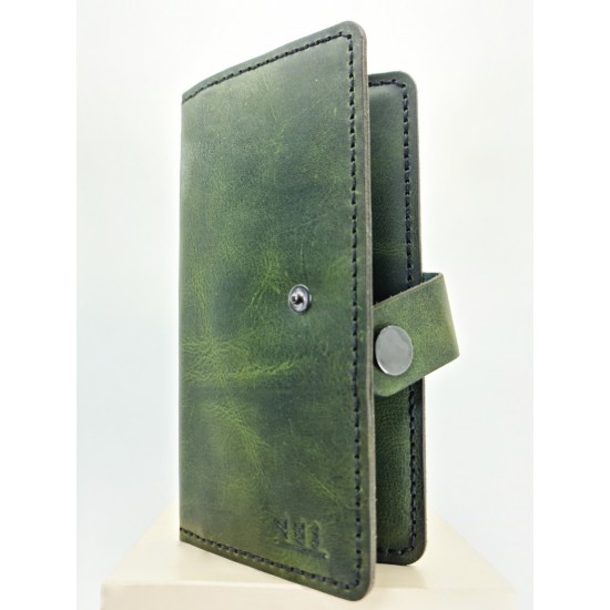 Genuine Leather / X Large Wallet Unisex - Emerald