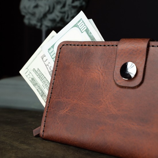 Genuine Leather / X Large Wallet Unisex - Tobacco