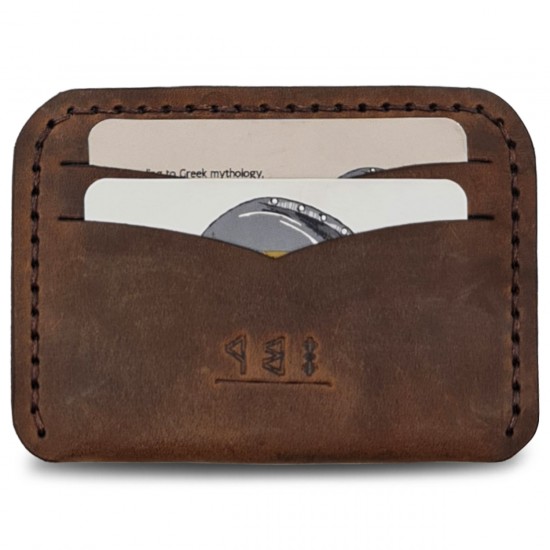 Genuine Leather / Athena Signature Wallet - Antique Tan