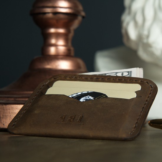 Genuine Leather / Poseidon Signature Wallet - Italian Brown