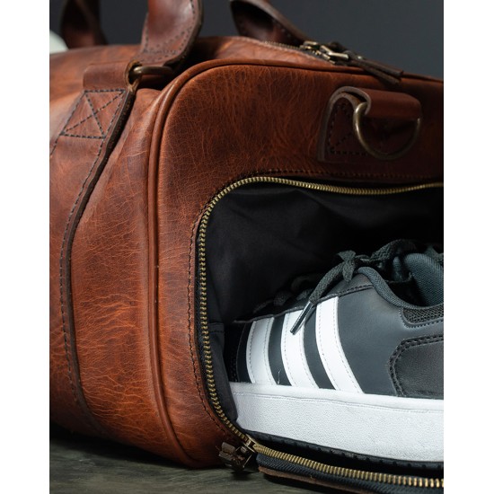 Genuine Leather / Travel & Sport Bag Unisex - Tobacco