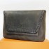 Genuine Leather / Athena Cross Sewing Slim Handbag - Antique Green