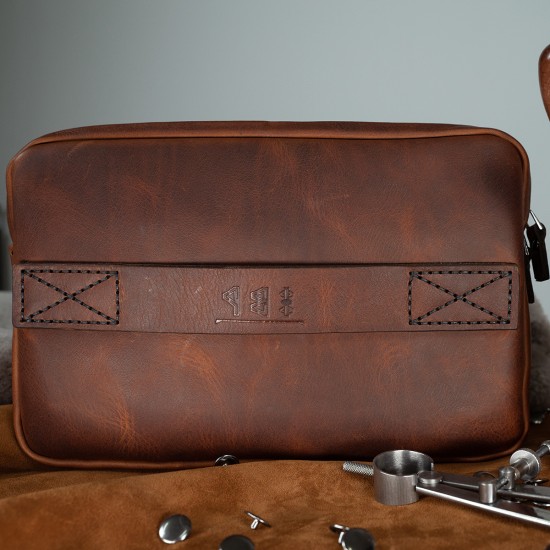 Genuine Leather / Athena Handbag - Tobacco
