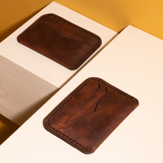 Genuine Leather / Poseidon Signature Wallet - Tobacco