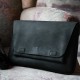 Genuine Leather / Poseidon V Cover Slim Handbag - Black